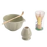 Bexdug Matcha Set | Matcha Zubehör Set,Mit Bambusbesen, Schöpfkelle, Sieb & Halter Für Tee Zubereitung In Der Küche Und Zu Hause
