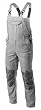 Högert Technik KALMIT Herren Arbeitsoverall Latzhose Grau L – Robuste Arbeitskleidung aus 100% Baumwolle, Oxford 300D Knieverstärkungen, 6 Taschen, Reflektierende Elemente