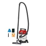 Einhell Nass-Trockensauger TC-VC 1812/1 S (1250 W, 180 mbar, 4 Lenkrollen, 12 L Behälter, inkl. Fugen- & Kombidüse, Schaumstofffilter, Schmutzfangsack & Filterbeutel)