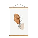 Sanauto A3 Posterleiste Posterschiene Posterleisten 30CM, Magnet Magnetische Holz Poster Aufhänger Halter Rahmen Leisten Bilder Bild Bilderleiste Bilderrahmen 30x40 30x45 (30cm, Teak)