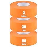 iuqiepo 3 Rollen Malerkrepp, Kreppband 30 mm x 50 m, Goldband, Wasserdicht Abklebeband Maler, Hitzebeständiges Klebeband, Malerkrepp UV Beständig