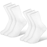 Yolev 3 Paar Weiß Socken Damen Baumwollsocken Weiche Wadenstrümpfe Damen Tennis Sportsocken Dünne Wadenhohe Socken Baumwolle Söckchen Weiße Hohesocken für Frauen Mädchen den Alltag