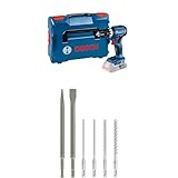 Bosch Professional 18V System Akku Schlagbohrschrauber GSB 18V-45 (inkl. L-BOXX, ohne Akku/Ladegerät) + 6x PRO SDS plus-4C Meißel- und Bohrer-Set (für Beton, Ziegelstein, Ø 5,0, 6,0, 8,0, 10,0 mm)