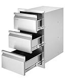 VEVOR 37,7 x 64,6 x 48 cm Küchenschrank Schubladenschrank Dreistufig Edelstahl für Außenküchen