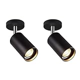 LED-Aufbaustrahler, Deckenleuchten, Deckenleuchten ohne Löcher, 7 W/12 W, Lampenschaft 360 Grad drehbar, Lampenkörper 180 Grad verstellbar, 2 Packungen Beschläge