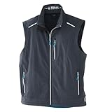 Terrax Workwear Herren Arbeitsweste mit reflektierenden Details - Leichte Weste für Arbeit und Handwerk in Anthrazit-Petrol Größe L
