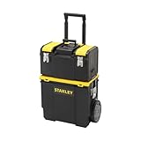 Stanley Mobile Werkzeugbox (48 x 57 x 29 cm, 2-in-1 Variante mit abnehmbarer Werkzeugbox, robuster Teleskopgriff, große 7 Zoll Räder) 1-70-327