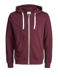 JACK & JONES Herren JJEHOLMEN SWEAT ZIP HOOD NOOS Sweatjacke,, per pack Rot (Port Royale Fit: REG FIT), Medium (Herstellergröße: M)
