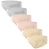 HBselect 6Pack Unterhosen für Schwangere Umstandsmode Hösschen Damen Niedrig-Taille V-förmige Unterwäsche aus Baumwolle Schwangerschaft Postpartum Slip