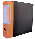 LogicaShop UBOX Ringbuch A4 mit Tasche, Aktenordner für Bürodokumente, Hebelschreiber (Rückseite 8, 1 kommerzielle Einheit, Orange)