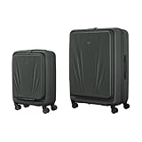 WENGER Skyon 2- teiliges Koffer-Set, Handgepäck + Reisekoffer Groß, Hartschale, Trolley, Laptop- und Tabletfach, Sicherheitsschloss, Anthrazit, 653570