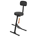 Strich Gitarrenhocker mit Rückenlehne, höhenverstellbarer Gitarrensitz mit Aufhänger für Akustik, Bassgitarren, Gitarren & Bass Zubehör, SGT-30B