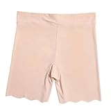WUFANGBU Leggings Damen Hose Shorts Slim Fit Einfarbig Dehnbar Flacher Winkel Hohe Taille Dünne Lange Bein Boy Shorts Täglich 3XL Champagner