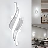 LED Wandleuchte Innen, 22W Wandlampe,Modern Innenwandleuchte,6000K kaltweiß Wandbeleuchtung,Up Down Innenleuchte Wandlichter,gebogene Design wandleuchten für Wohnzimmer Schlafzimmer Treppenhaus Flur