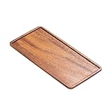 VALICLUD Walnuss Holz Schmucktablett und Desserttablett Multifunktionales Teetablett für Haushalt und Büro Rechteckiges Aufbewahrungstablett für Schmuck und Tee