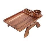 MagiDeal Sofa Arm Tablett mit Telefonklasse Robustes Klappheimungsdekor Praktische Couch Armtisch Snacks Halter für Küchenwohnheim Apartment