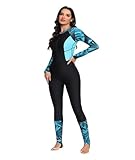 Tauchanzug Neoprenanzug Damen Einteiler Bademode Langarm Badeanzug Ganzkörperschwimmanzug for Schnorcheln Surfen Kleidung Rashguard(Black,S)