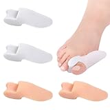 Naapesi 4 Stück Zehenspreizer Silikon, Zehentrenner Hallux Valgus für Den Großen Zeh, Toe Separator für Bunion, Ballenschutz für Großzehe, Hallux Zehenspreizer für Männer und Frauen, 2 Farben