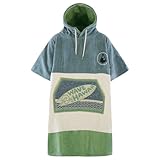 WAVE HAWAII Bade-Poncho Damen & Herren Curitiba, Größe L, 170-200cm, 100% Baumwolle Surf-Poncho Erwachsene, Frottee-Poncho Handtuch mit hoher Wasserabsorption, Umziehhilfe Strand Erwachsene