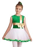 YiZYiF Mädchen Weihnachtskleid ärmellos Tütü Kleid Mit Gross-Schleife Kinder Festlich Partykleid Tanzkleid Festzug Geburtstag Grün 110-116