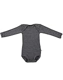 Dilling Baby Langarm Body aus 100% BIO-Merinowolle Dunkelgrau meliert 56