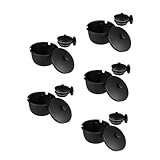 TOPBATHY 5 Stück Wandaschenbecher aus mit Deckel Wandmontierter Aschenbecher für Badezimmer Toiletten und Hotel Einfach zu Installierender Aschebehälter für Zuhause und Büro Schwarz