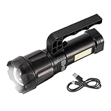 Beobachtung Taschenlampe, Teleskop Zoom Taschenlampe | Handheld wiederaufladbares Teleskop -Zoom -Arbeitlicht - Außenbeleuchtung Typ-C-Ladecampingausrüstung mit abnehmbarem Griff für Zuhause