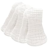 SECFOU 5 Stück Babywindeln aus Reiner Baumwolle Größe L Waschbare Stoffwindeln mit Hoher Saugfähigkeit und Schutzunterlage für Neugeborene 0–2 Jahre