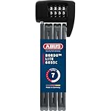 ABUS Faltschloss Bordo Lite 6055C SH - mit Halterung und Zahlencode - Extra-leichtes Zahlenschloss aus Spezialstahl - ABUS-Sicherheitslevel 7 - 85 cm - Schwarz