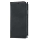 ILING Hülle für Motorola Moto G75 5G Klapphülle, Premium Haut PU Leder Brieftasche Retro Flip Schutzhülle Stoßfeste Handyhülle mit Ständer/Kartensteckplätze/Magnetisch (Schwarz)