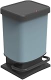 Rotho Paso Mülleimer 20l mit Deckel, Kunststoff (PP recycelt) BPA-frei, blau, 20l (29.3 x 26.6 x 45.7 cm), Nicht zutreffend