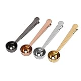 LAXED Messlöffel, Beutelclip, ideal zum Messen von Kaffee, Tee, Proteinpulver, Sofortgetränken und mehr, 4 Stück