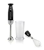 Gorenje HBX602RLBK Retro Collection Stabmixer / 600 W/Edelstahlaufsatz/Viererklinge/Inklusive Messbehälter, Schneebesen/Verschiedene Geschwindigkeitsstufen/Hochleistungsmotor/Gummigriff/Schwarz