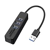 XMSJSIY USB Hub Splitter 5 in 1 USB A Multiport Adapter mit 3 USB Type-A Port SD/TF Speicherkartenleser USB 2.0 Docking Station USB A zu USB A Datenanschlüsse Adapter Kompatibel mit Smartphones Laptop