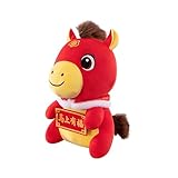 Generisch Viel Glück-Maskottchen-Plüsch –, Stofftierpuppe, chinesisches Neujahrs-Sternzeichen, Festliche Andenken- | Weiches, kuscheliges Pony-Kissen für Erwachsene, Kinder, Freunde, Familie, Nach