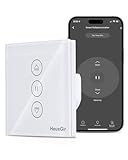 HEUXGIR Wlan Rolladen Zeitschaltuhr,Smart Jalousieschalter mit steuerbarer LED Benötigt Nullleiter,Kompatibel mit Alexa/Google Home/Smart Life App 1Pack
