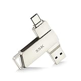SSK USB C-Disk 256GB Speicher bis zu 200 MB/s Dual-Laufwerk Typ C + USB 3.2 Jump Flash Drive-Speicherstick Kompatibel mit Thunderbolt 3 für Android Phone, MacBook/Pro/Air und mehr