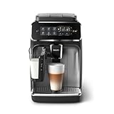 Philips Domestic Appliances 3200 Serie EP3246/70 Kaffeevollautomat, 5 Kaffeespezialitäten (LatteGo Milchsystem)1500 W, 1.8 Liter, 24.6 x 37.1 x 43.3 cm, Schwarz/Silber-lackiert