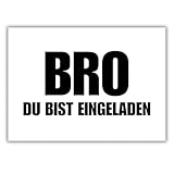 celebr8te 12x lässige Geburtstagseinladungen - BRO DU BIST EINGELADEN - Einladungskarten für Kindergeburtstag Jungen - Teenager Party Einladungskarten inkl. Messenger Bild & Urlaubsgutschein