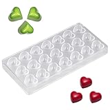 KOMUNJ Schokoladenform, Transparent Pralinenform Polycarbonat Formen Schokolade DIY Pralinenform Backform Herz für die Heimwerkerproduktion von Gebäck, Süßwarenbacken, Pralinen