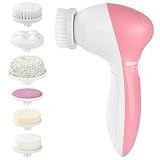 LOPHE 7 in 1 Gesichtsreinigungsbürste, Gesichtsbürste Multifunktionale Elektrische Reinigungsbürste Gesichtsreinigungsinstrument für Tiefenreinigung, Gesichtsmassage(Rosa)