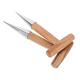 FONDOTIN 2 Stück Teiliges Pflanzwerkzeug mit Holzgriff Bodenbohrer und Pflanzlochstanzer für Gartenpflanzen Leichtes Handliches Gartengerät zum Aussäen Pflanzen Bodenlockern und Umpflanzen