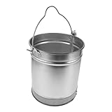 Ipetboom Robuster Eisen Wasser-Eimer mit Verstärktem Griff Großer Metallbehälter Runde Metallwanne für Gartenarbeit Autowäsche und Haushalt Langlebiger Metallnutzkübel