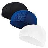 beifon 3 Stück Unterziehmütze Unterhelm Fahrrad Mütze Sommer Fahrradmütze Helmmütze Laufkappen Herren Sportmütze Skull Cap Atmungsaktiv Schnelltrocknend zum Radfahren Joggen Laufen Mütze