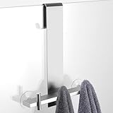 Kegii Duschhaken Handtuchhalter Dusche Glaswand Handtuchhaken Ohne Bohren Edelstahl Haken für Duschwand Silber