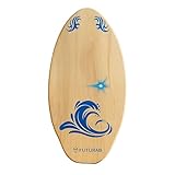 Skimboard aus Holz futura8, rutschfeste oberfläche für anfänger und fortgeschrittene, leicht robust und wasserfest, Balance Board für Strand Kinder und Erwachsene