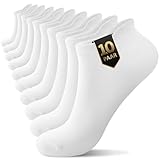 YouShow 10 Paar Sneaker Socken Damen Herren Kurze Halbsocken Baumwolle Socken Atmungsaktiv Knöchelsocken Kurze Sportsocken Weiß 39-42