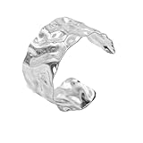 AolKee armreif damen, Manschette Armband für Frauen, Verstellbarer Offener Armreif, Chunky Line Design, Silber Armreif für Frauen, Stapelbarer Schmuck für das Handgelen