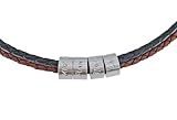 Männer Kette mit personaliserten Beads aus Edelstahl, Herren Kette mit gravur, individualisierbare Halskette Leder und Edelstahl