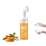 Kurkuma Aufhellender Gesichtsreinigung, Beruhigender Reinigungsschaum Gesicht, Kurkuma Gesichtsreinigung, Tiefenreinigung, Reichhaltiger Schaum & Sanft, Glatte Haut und Ölkontrolle, 100ml (1)